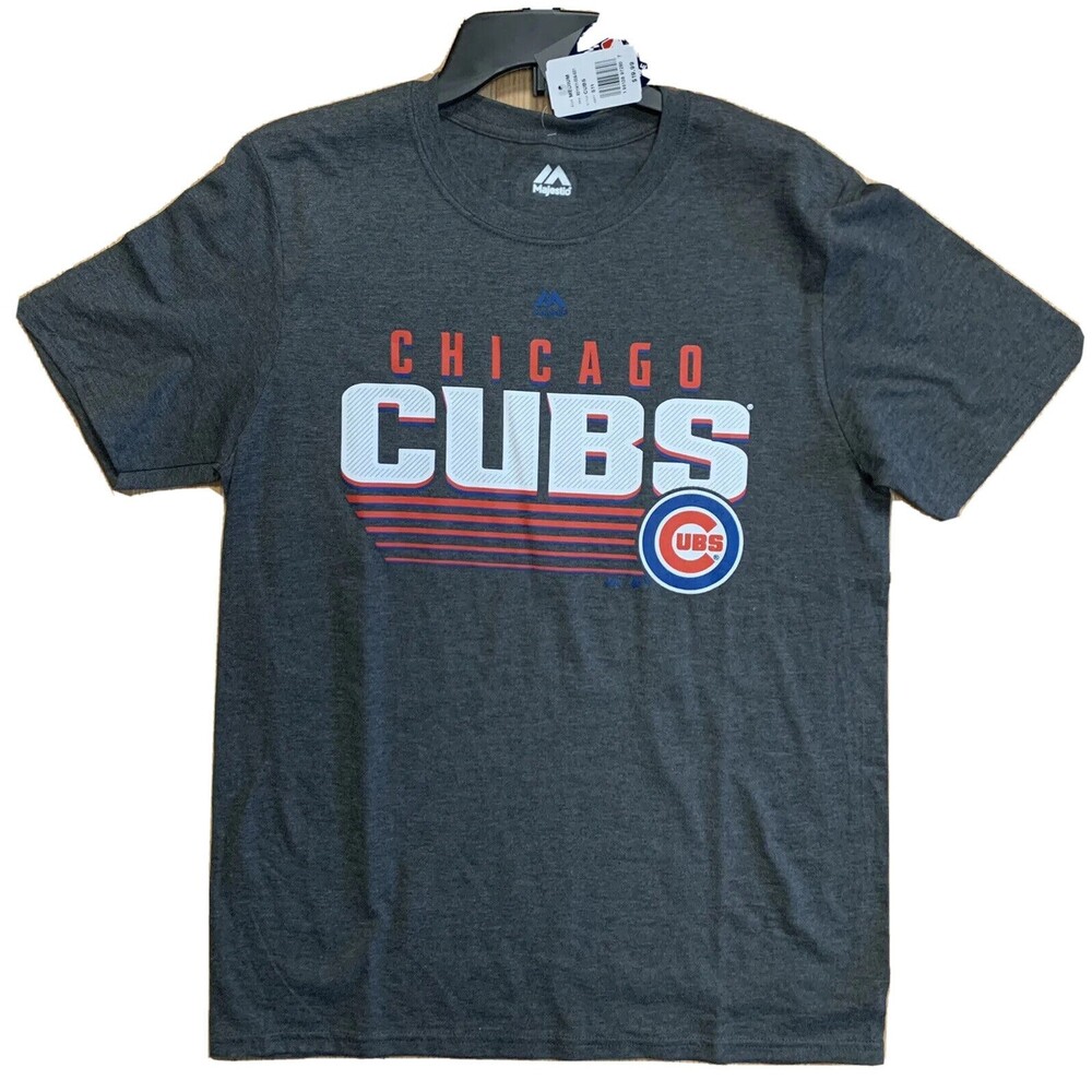 Majestic MLB Chicago Cubs T-shirt Men's Size Medium Short Sleeve Gray Baseball